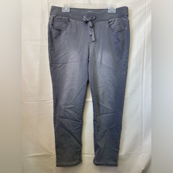 Martha Stewart Knit Denim Jeans Gray Pull On A301081 Women - Picture 1 of 9